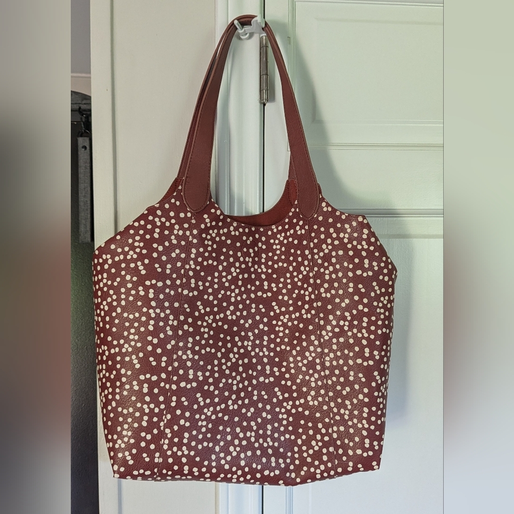 No Boundaries Brick Red Faux Leather Tote Bag With Crossbody Strap+ Bonus Case